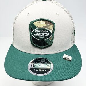 New Era New York Jets Hat‎ Cap Snapback Salute To Service Patch Mesh Adjustable